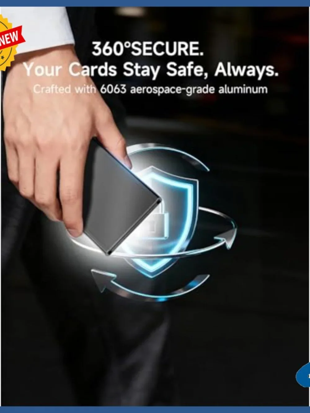 Slim Aluminum RFID Wallet with Pop-Up Card Holder and Elastic Cash Strap